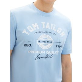 TOM TAILOR Herren T-Shirt LOGO Regular Fit Washed Out Middle Blau 32245 S