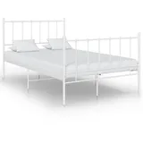 vidaXL Bett Weiß Metall 120x200 cm