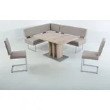 K+W Komfort & Wohnen Essgruppe, (4 tlg.), langer Schenkel links oder rechts, 2 Freischwinger, 1 Funktionstisch, grau