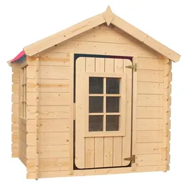TIMBELA Spielhaus M570R-1 Rot/Natur