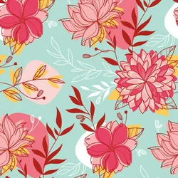 Clairefontaine Geschenkpapier Excellia 80g, Rolle 50x0,70m, Blumen - Blau 202114C