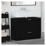 vidaXL Badezimmerschrank mit Tür 78 x 59 x 37 cm Schwarz