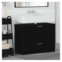 vidaXL Badezimmerschrank mit Tür 78 x 59 x 37 cm Schwarz
