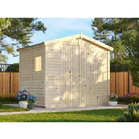 Palmako Gerätehaus Dan 243 x 190 cm Lackiert Dunkelgrau