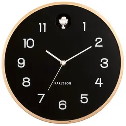 Wanduhr - natural Cuckoo schwarz