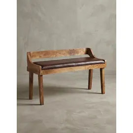 KADIMA DESIGN Polsterbank Echtleder Braun 108 x 63 x 43 cm