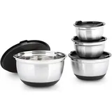 Relaxdays Schüssel-Set BOWLY silber 4-tlg., 4 St.