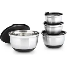 Relaxdays Schüssel-Set BOWLY silber 4-tlg., 4 St.