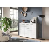 INOSIGN Sideboard »Rumba, Breite 120cm, in Rauchsilber Nachbildung/Weiß Hochglanz«, Kommode, Sideboard, Schrank,