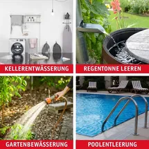 WALTER WERKZEUGE Hochwasserschutz Set 500W 10500 l/h 7m Höhe