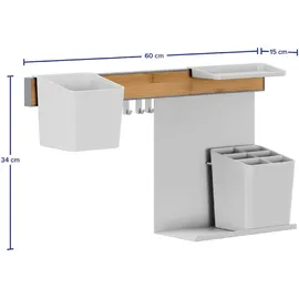 Tesa Küchen-Organizer Kombi Set M weiß 60,0 x 15,0 x 34,0 cm, 1 Set