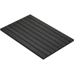TEAK | Bistro Außen Tischplatte im Teak Design | Fichte Holz | 160 x 90 x 3,5cm | Schwarz | Rechteckig