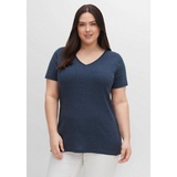 sheego T-Shirt Große Größen im Doppelpack, mit V-Ausschnitt blau 48/50
