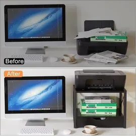 luxuskollektion 2 Tier Desktop-Drucker Stand Schublade Bücher Faxgerät Scanner Office