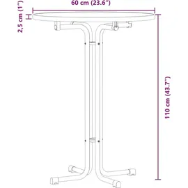 vidaXL Bartisch Ø60 x 110 cm Weiß