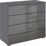 Rauch Schubkastenkommode »Sideboard Schubladenkommode Schubladenkommode AGORDO mit Glasfront«, (in zwei Griff-Farben), Breite 93 cm mit 4 großen Schubladen für viel Stauraum MADE IN GERMANY
