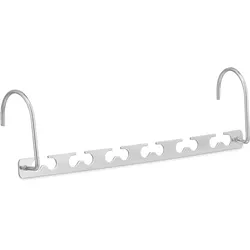 Relaxdays Raumsparbügel 6er Set, für 12 Bügel, waagerecht & senkrecht, platzsparende Kleiderbügel, 26 cm, Metall, silber