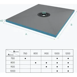 mai & mai Duschelement 80x80cm Duschboard befliesbar Duschelemente mit rinne Duschtasse bodeneben Gefälleplatte Xps