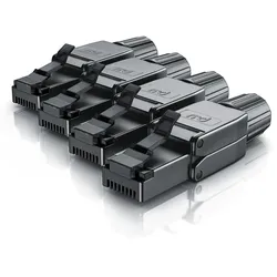 Primewire 4x Netzwerk-Adapter RJ-45 (Ethernet) zu Netzwerkkabel, Netzwerkstecker RJ45 CAT 8 - Gigabit Ethernet LAN Kabel - 40 Gbit/s, schwarz