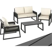 Tectake tectake® Garten-Lounge Set im Rope-Design mit Aluminiumgestell,