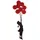Asir Wanddekoration 100x34 cm Mädchen Metall/Moos - Rot/Schwarz