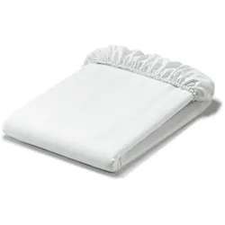 Tchibo - Satin-Spannbettlaken, weiß, Doppelgröße