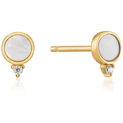 ANIA HAIE - MOTHER OF PEARL STUD EARRINGS - gold