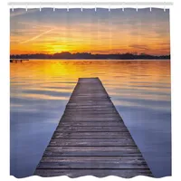 ABAKUHAUS Duschvorhang See Sonnenuntergang am Paterwoldsemeer 175 x 180