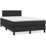 vidaXL Boxspringbett mit Matratze Schwarz 120x200 cm Kunstleder