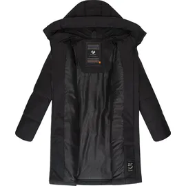 Ragwear Damen Wintermantel Steppmantel in Wolloptik mit Kapuze und hohem Kragen Jumana YOUMODO Black Gr. M - M