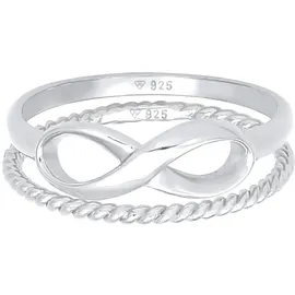Elli Ring 925 Sterling Silber Infinity, Ring Set, Twisted in Silber | Gr.: 52