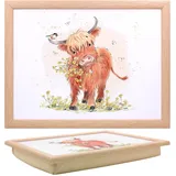 Papierschuppen Knietablett Highland Cow, 40 x 30 x 5 cm