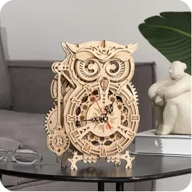 PICARESQUE Rokr 3D-Holzpuzzle Mechanische Uhr Bausatz,3D Holzpuzzle für Erwachsene,Schreibtischdekoration Geschenk für Männer Frauen(LK503)