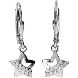 Paar Ohrhänger OSTSEE-SCHMUCK "Ostsee-Schmuck Ohrhänger Stern Ohrhänger Stern", weiß, Ohrringe, Damen, 24 x 9mm, Silber 925 (Sterlingsilber)
