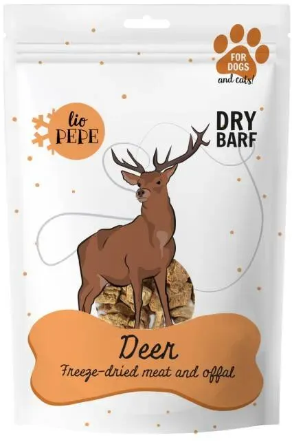 PACK ANIMALS-Lio PEPE Hirsch gefriergetrocknetes Leckerli (Hirschfleisch) 60g