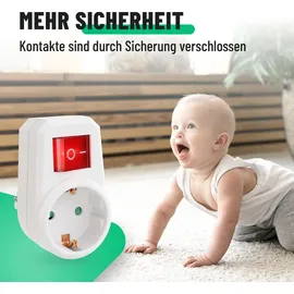 greate 6x Schaltbare Steckdose mit Schalter 1fach - Schuko Steckdosenschalter, Zwischenstecker mit Schalter, - Weiß