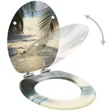 vidaXL WC-Sitz mit Absenkautomatik Strand-Design