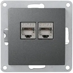 Netzwerk-Dose McPower ''Flair'' CAT6A, UP, anthrazit, vollgeschirmt