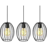 B.K.Licht Pendelleuchte Retro LED Hängelampe Draht E27 Metall, schwarz Vintage Industriell