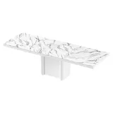 Design Esstisch HFE-111 Hochglanz ausziehbar Tisch Esszimmer 160 - 256 - Weiß