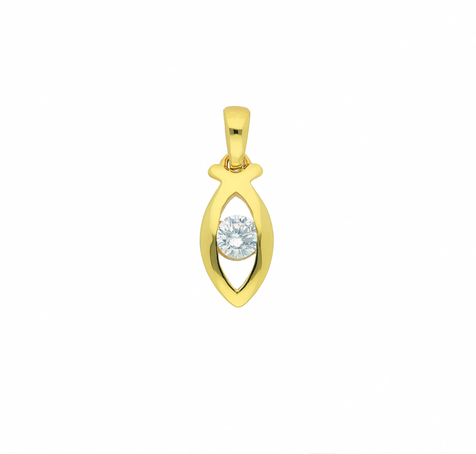 Ketten-Anhänger ADELIA ́S "333 Gold Anhänger mit Zirkonia", gold, Schmuckanhänger, Damen, mit Zirkonia, Gelbgold 333, mit Zirkonia Goldschmuck für Damen