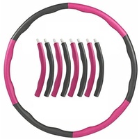 8 Teile Hoola Hoop Reifen Erwachsene Hla Hup Hullahub Zusammensteckbar Fitness (Rosa-Grau)
