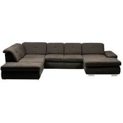 Kollektion Kraft Wohnlandschaft Flachgewebe  Affair ¦ braun ¦ Maße (cm): B: 371 H: 100 T: 260