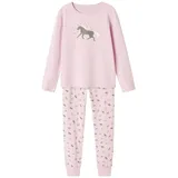 NAME IT Schlafanzug NKFNIGHTSET CORSAGE HORSE (Set, 2 tlg., mit tollen Pferde-Motiven rosa 110 EU