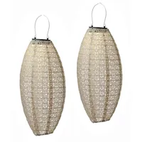 MARELIDA Lampion Solar beige 40cm 2er Set