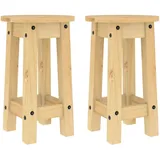 vidaXL Barhocker 2 Stk. Massivholz Kiefer