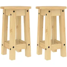 vidaXL Barhocker 2 Stk. Massivholz Kiefer