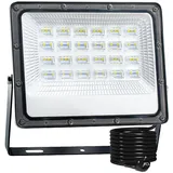 CREATESTAR LED Strahler Außen, 50W Baustrahler Außenstrahler 6500K Kaltweiß Scheinwerfer IP66 Wasserdicht, LED Fluter für Lager, Hof, Garten, Sportplatz, Garage, Parkplatz, 1 Stück