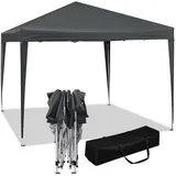 Woltu Pavillon Pop-Up wasserdichter Sonnenschutz Event Pavillon Gartenpavillon auf Terrasse Festival Pagodenzelt aus Oxford Metallrahmen 3 x 3 m Anthrazit