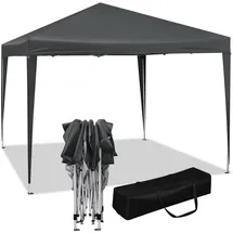 Woltu Pavillon Pop-Up wasserdichter Sonnenschutz Event Pavillon Gartenpavillon auf Terrasse Festival Pagodenzelt aus Oxford Metallrahmen 3 x 3 m Anthrazit -
